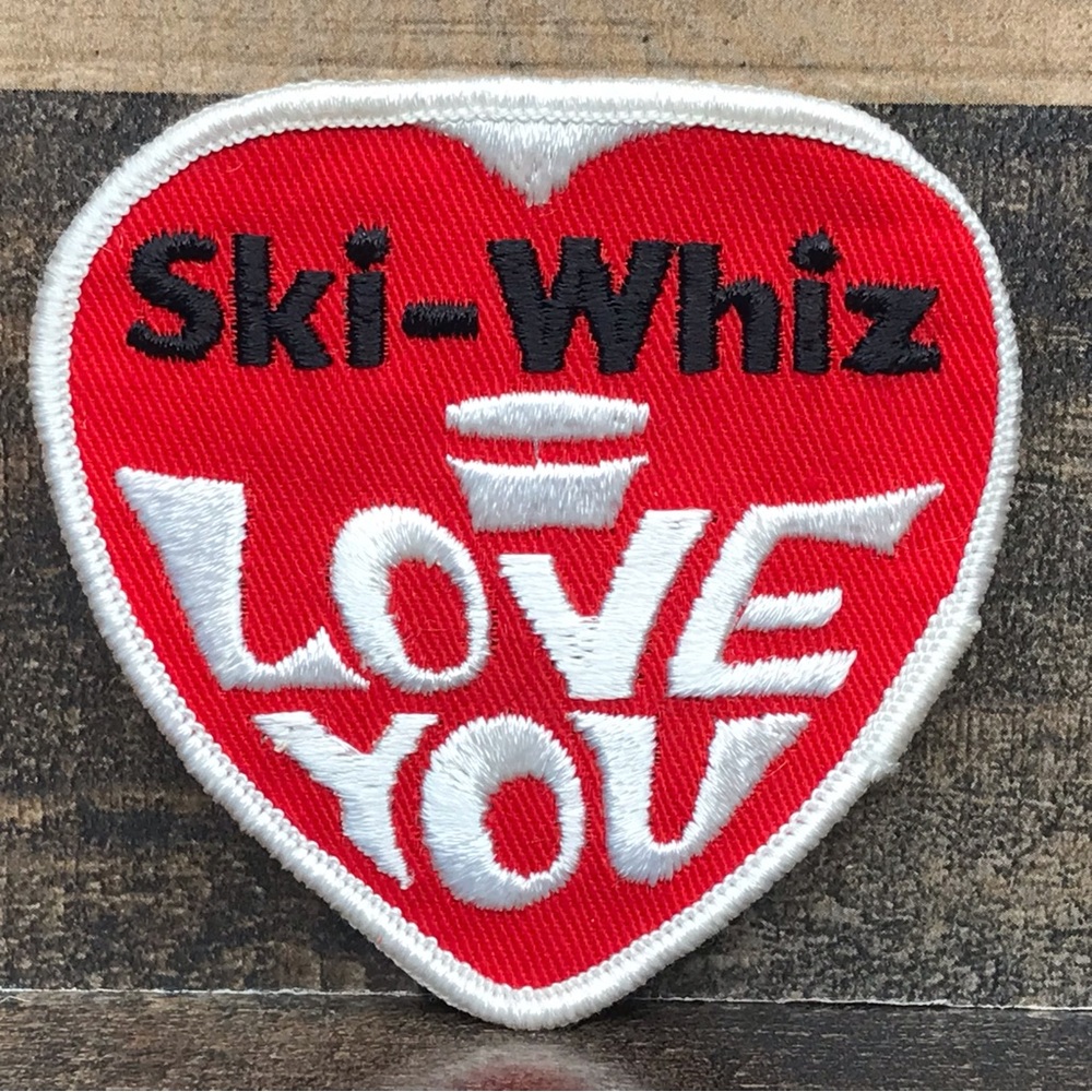 Vintage Ski-Wiz Snowmobile I Love You Hippy Style Jacket Patch Sew On 1970’s NOS